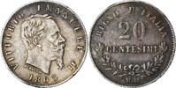 Italy 20 Centesimi Vittorio Emanuele II, Milan, Silver -