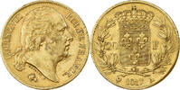 France 20 Francs Louis XVIII, Paris, Gold, Gadoury:1028 -