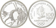 France 100 Francs JO Albertville 92, Paris, Proof, Silver -