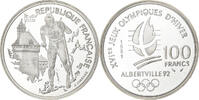 France 100 Francs JO Albertville 92, Paris, Proof, Silver -