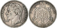 France 5 Francs Napoleon III, Strasbourg, Silver -