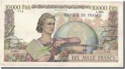 France 10,000 Francs Banknote, 10 000 F 1945-1956 ''Génie Français'' -