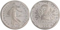 France 2 Francs Coin, Semeuse, Nickel, Gadoury:547b -