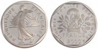 France 2 Francs Coin, Semeuse, Nickel, KM:942.2, Gadoury:547b -