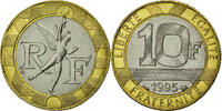 France 10 Francs Coin, Génie, Bi-Metallic, Gadoury:827 -