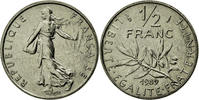 France 1/2 Franc Coin, Semeuse, Paris, Nickel, Gadoury:429 -
