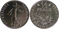France 1/2 Franc Coin, Semeuse, Nickel, Gadoury:429 -