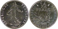 France 1/2 Franc Coin, Semeuse, Nickel, Gadoury:429 -