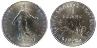 France Franc 1978 Coin, Semeuse, Nickel, Gadoury:474 MS(65-70)