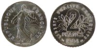 France 2 Francs Coin, Semeuse, Nickel, Gadoury:547 -