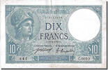 10 Francs 1921 Frankreich Geldschein, 10 F 1916-1942   Minerve  , 1921-04-26 VZ