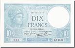 France 10 Francs Banknote, 10 F 1916-1942 ''Minerve'', 1939-10-19 -