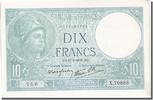 France 10 Francs Banknote, 10 F 1916-1942 ''Minerve'', 1939-08-17 -