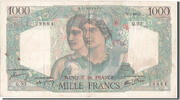 France 1000 Francs Banknote, 1 000 F 1945-1950 ''Minerve et Hercule'' -