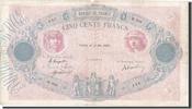 France 500 Francs Banknote, 500 F 1888-1940 ''Bleu et Rose'' -