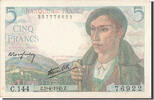 France 5 Francs Banknote, 5 F 1943-1947 ''Berger'', 1945-04-05 -
