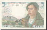 France 5 Francs Banknote, 5 F 1943-1947 ''Berger'' -
