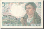 France 5 Francs Banknote, 5 F 1943-1947 ''Berger'', 1947-10-30 -