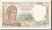 France 50 Francs Banknote, 50 F 1934-1940 ''Cérès'', 1938-03-31 -