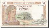 France 50 Francs Banknote, 50 F 1934-1940 ''Cérès'' -