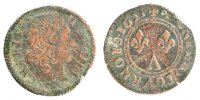France Double Tournois Coin, Copper, CGKL:636 -