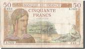 France 50 Francs Banknote, 50 F 1934-1940 ''Cérès'', 1938-03-17 -