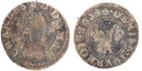 FRENCH STATES Denier Tournois Coin, NEVERS & RETHEL, Copper -