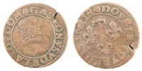 FRENCH STATES Double Tournois Coin, DOMBES, Gaston d'Orléans -