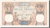 France 1000 Francs Banknote, 1 000 F 1927-1940 ''Cérès et Mercure'' -