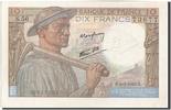 France 10 Francs Banknote, 10 F 1941-1949 ''Mineur'', 1943-09-09 -