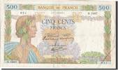 France 500 Francs Banknote, 500 F 1940-1944 ''La Paix'', 1941-01-09 -