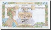 France 500 Francs Banknote, 500 F 1940-1944 ''La Paix'', 1941-01-09 -