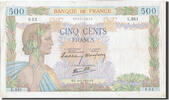 France 500 Francs Banknote, 500 F 1940-1944 ''La Paix'', 1940-05-16 -