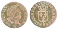 France Liard Coin, Louis XV, Liard à la vieille tête, Reims -