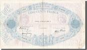 France 500 Francs Banknote, 500 F 1888-1940 ''Bleu et Rose'' -