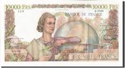 France 10,000 Francs Banknote, 10 000 F 1945-1956 ''Génie Français'' -