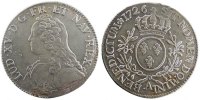 France Ecu Coin, Louis XV, Écu aux branches d'olivier, Paris -
