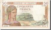 France 50 Francs Banknote, 50 F 1934-1940 ''Cérès'', 1934-12-27 -
