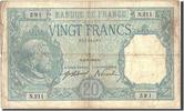 France 20 Francs 20 F 1916-1919 ''Bayard'', KM:74, 1916-08-02, VF(20-...