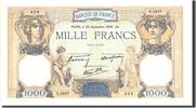 France 1000 Francs 1 000 F 1927-1940 ''Cérès et Mercure'', KM:90c,...