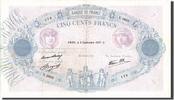 France 500 Francs Banknote, 500 F 1888-1940 ''Bleu et Rose'' -