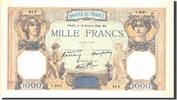 France 1000 Francs Banknote, 1 000 F 1927-1940 ''Cérès et Mercure'' -