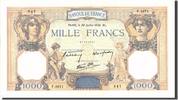 France 1000 Francs Banknote, 1 000 F 1927-1940 ''Cérès et Mercure'' -