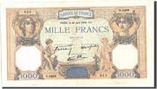 France 1000 Francs Banknote, 1 000 F 1927-1940 ''Cérès et Mercure'' -