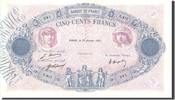 France 500 Francs Banknote, 500 F 1888-1940 ''Bleu et Rose'' -