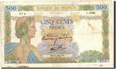 France 500 Francs Banknote, 500 F 1940-1944 ''La Paix'', 1941-01-09 -