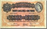EAST AFRICA 20 Shillings = 1 Pound Banknote, 1955-01-01, KM:35 -