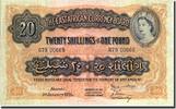 EAST AFRICA 20 Shillings = 1 Pound Banknote, 1955-01-01, KM:35 -