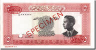 Jordan 5 Dinars Banknote, 1952, Specimen TDLR, KM:7s -