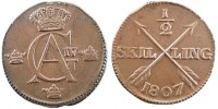 Sweden 1/2 Skilling Coin, Gustaf IV Adolf, Copper, KM:565 -